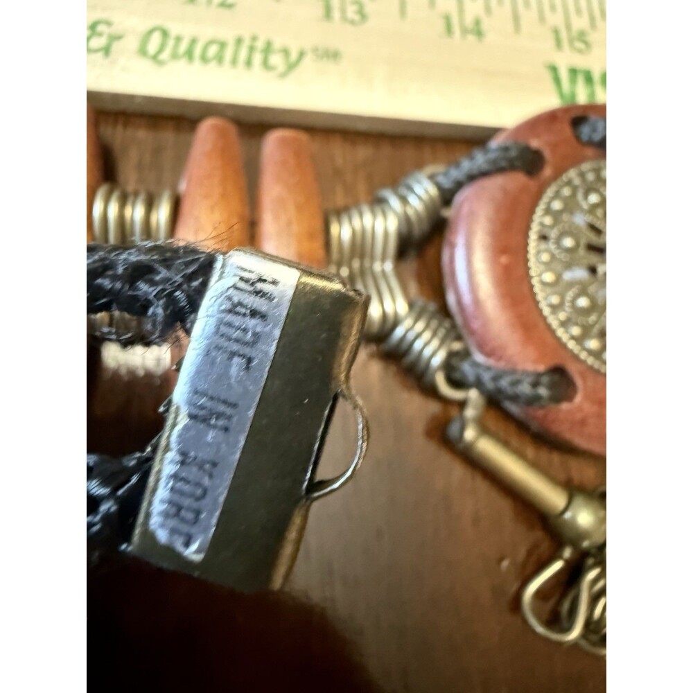 🔥Vintage Chunky Belt Boho Bohemian Wooden Cowgirl Southwestern Artisan Aztec - Picture 10 of 13